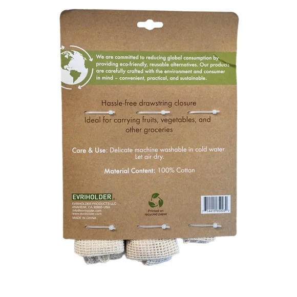 Reusable Cotton Produce Bags with Drawstring FLAW - Picture 3 of 3